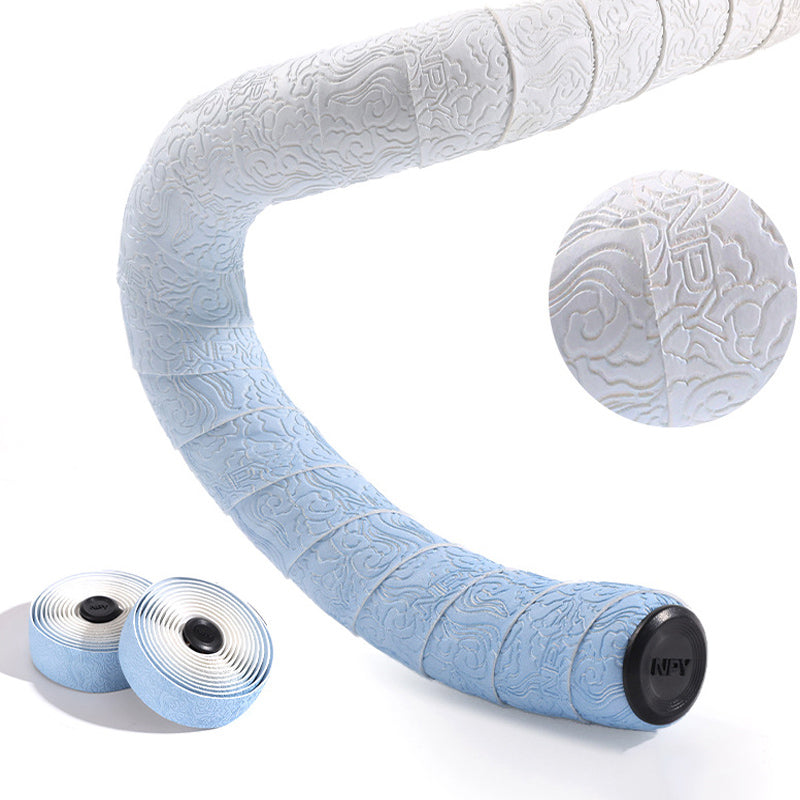 Road Bike Handlebar Tape: Double-Pinyin Cloud Pattern, Gradient Color, Comfortable, Shock - Absorbing, Breathable