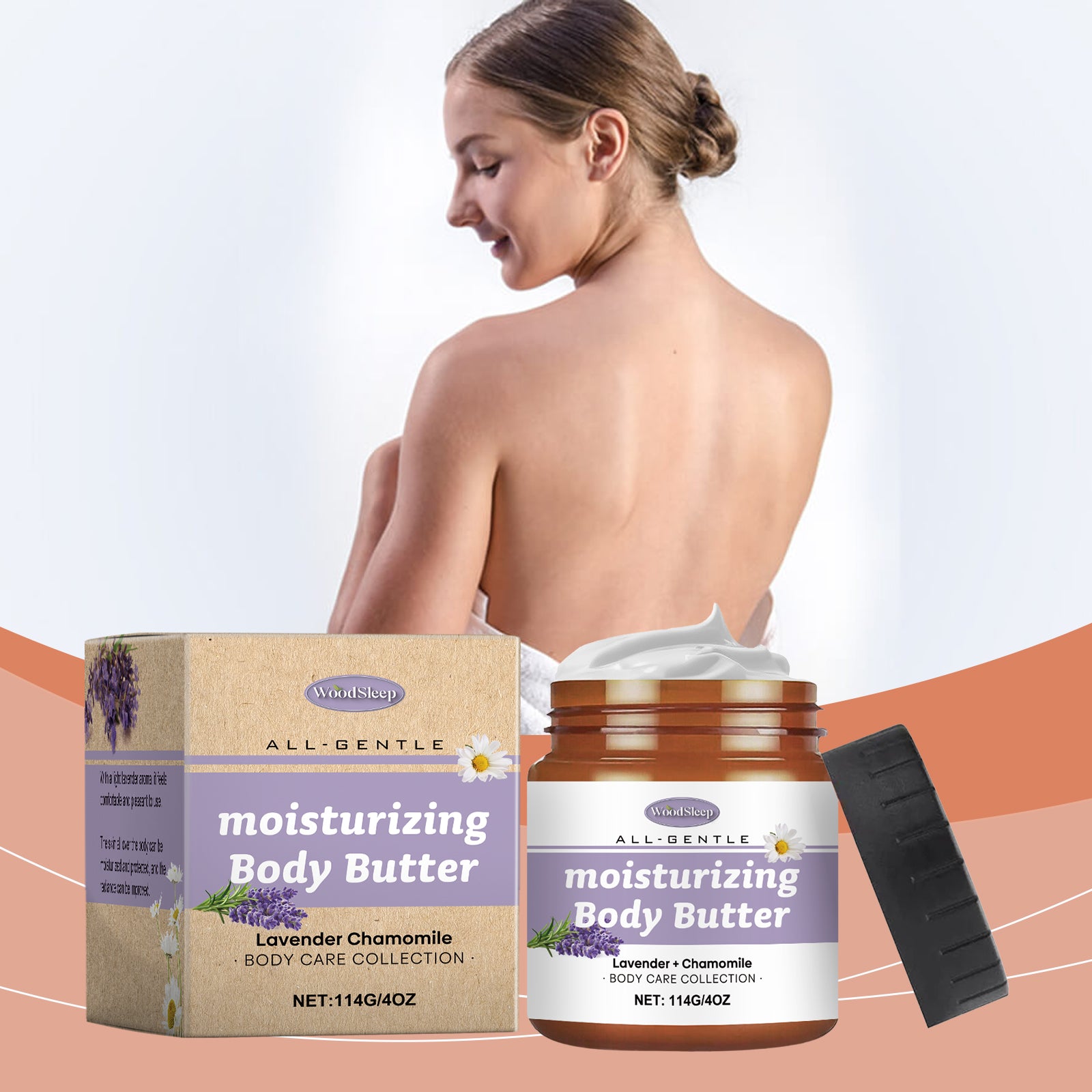 WoodSleep Lavender And Chamomile Body Butter Moisturizer Deeply Hydrates And Moisturizes