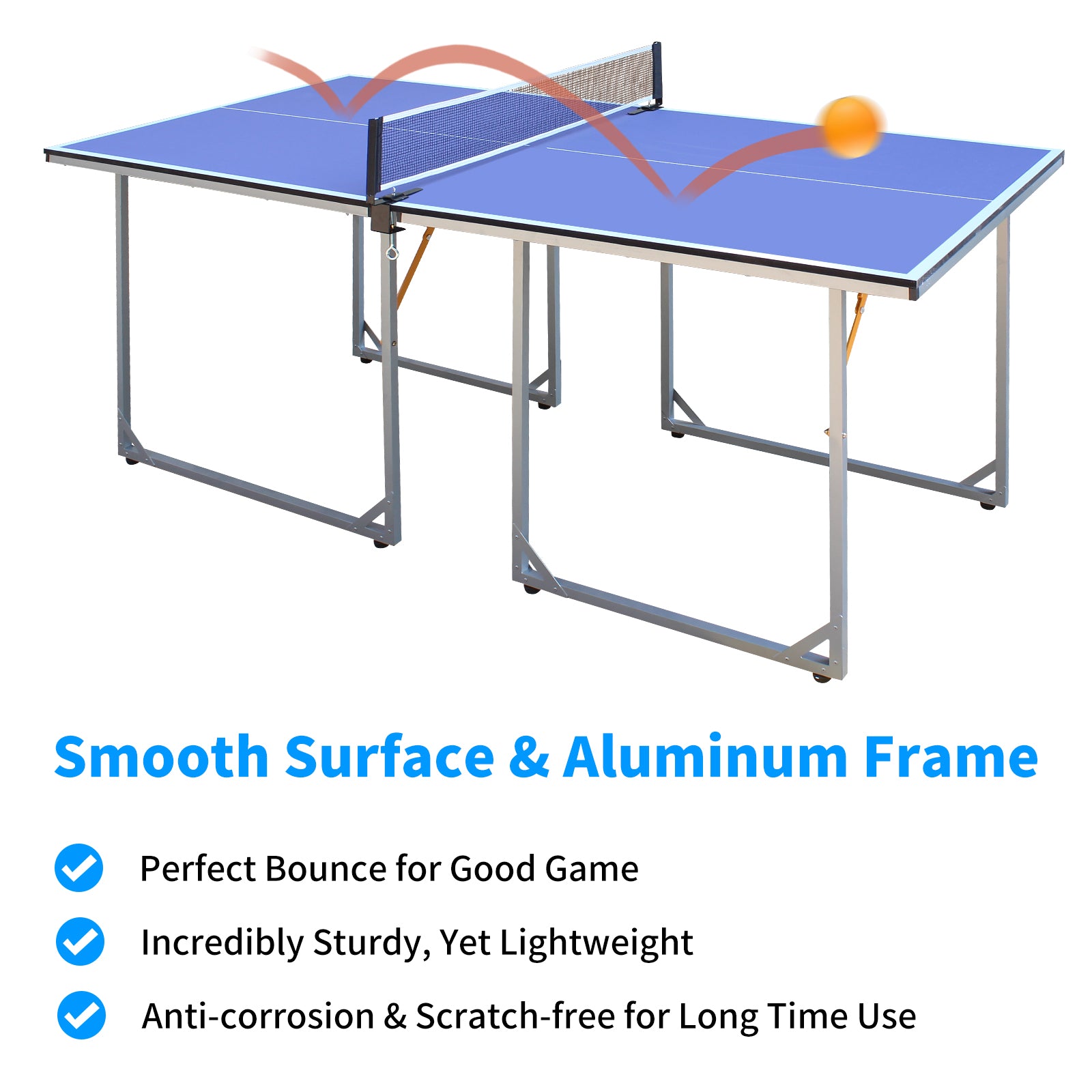 Official Standard Ping Pong Table - Foldable & Portable for Indoor & Outdoor Games