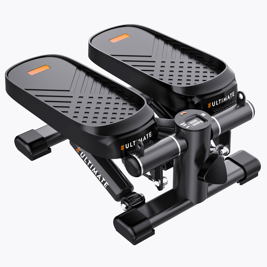 Mini Stepper with Resistance Bands & LCD Monitor - 330 LBS Capacity (Pink)