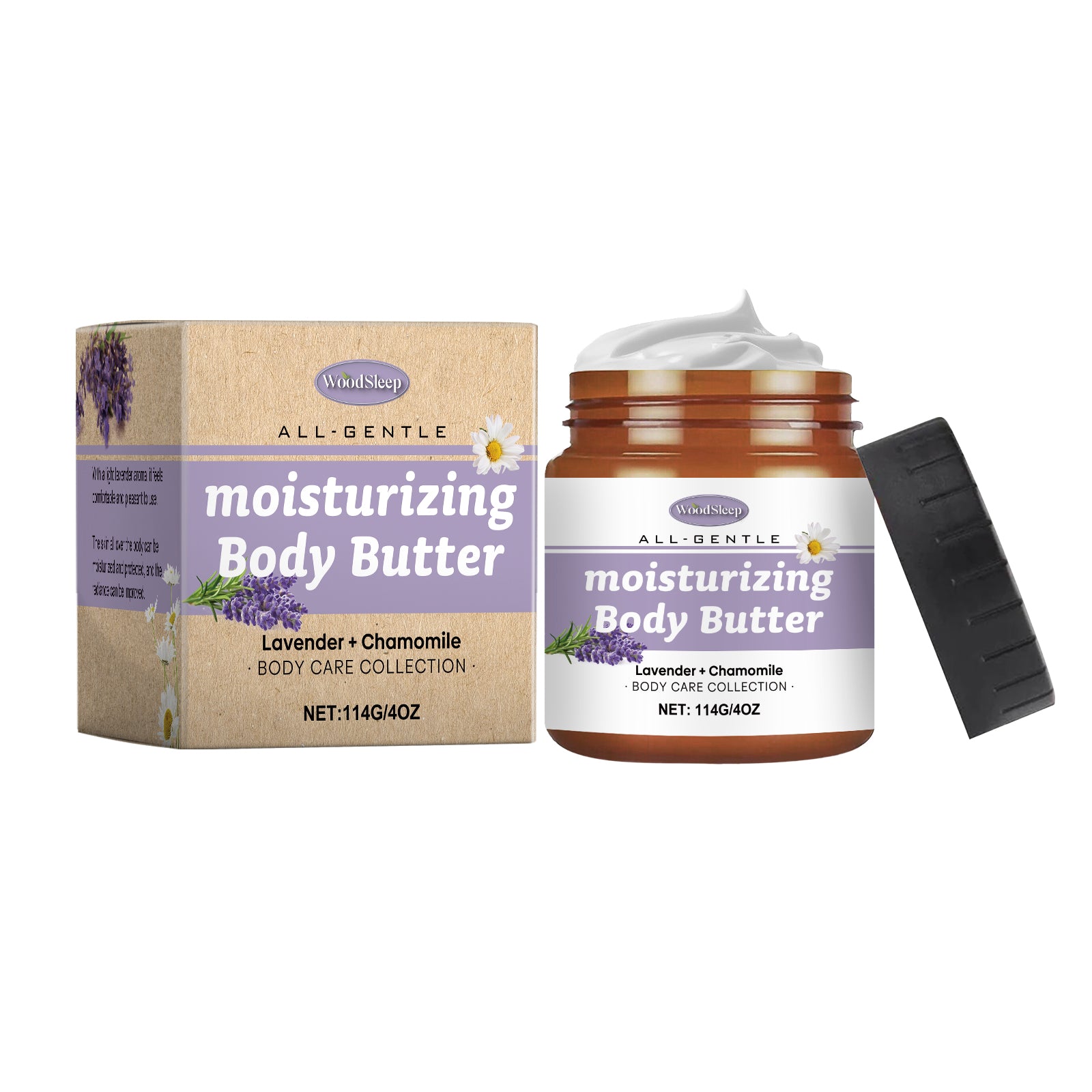 WoodSleep Lavender And Chamomile Body Butter Moisturizer Deeply Hydrates And Moisturizes