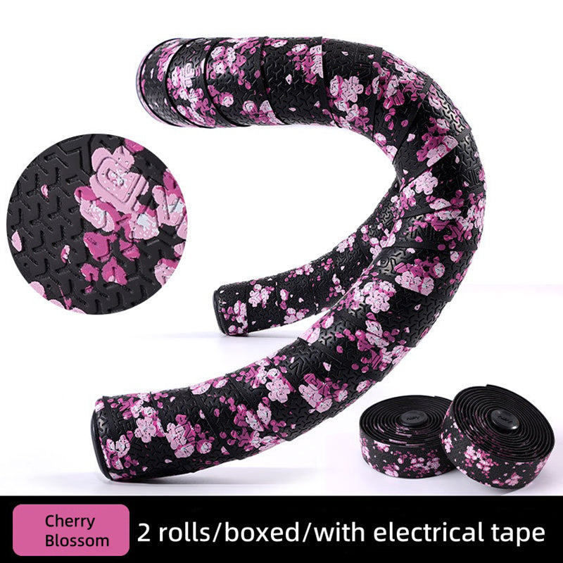 Road Bike Handlebar Tape - Sakura Design, Anti-Slip & Shock-Absorbing with End Plugs