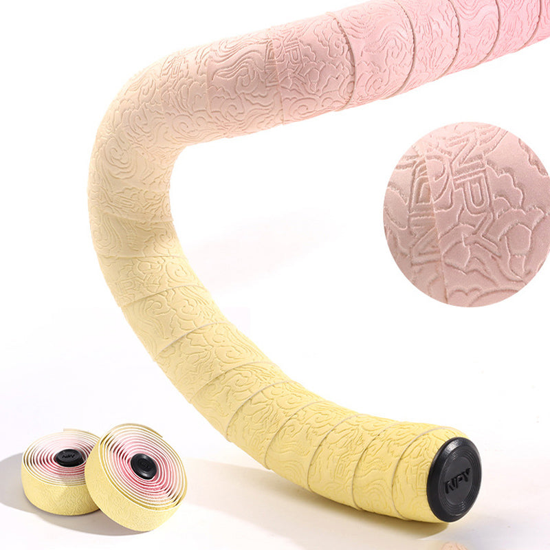 Road Bike Handlebar Tape: Double-Pinyin Cloud Pattern, Gradient Color, Comfortable, Shock - Absorbing, Breathable