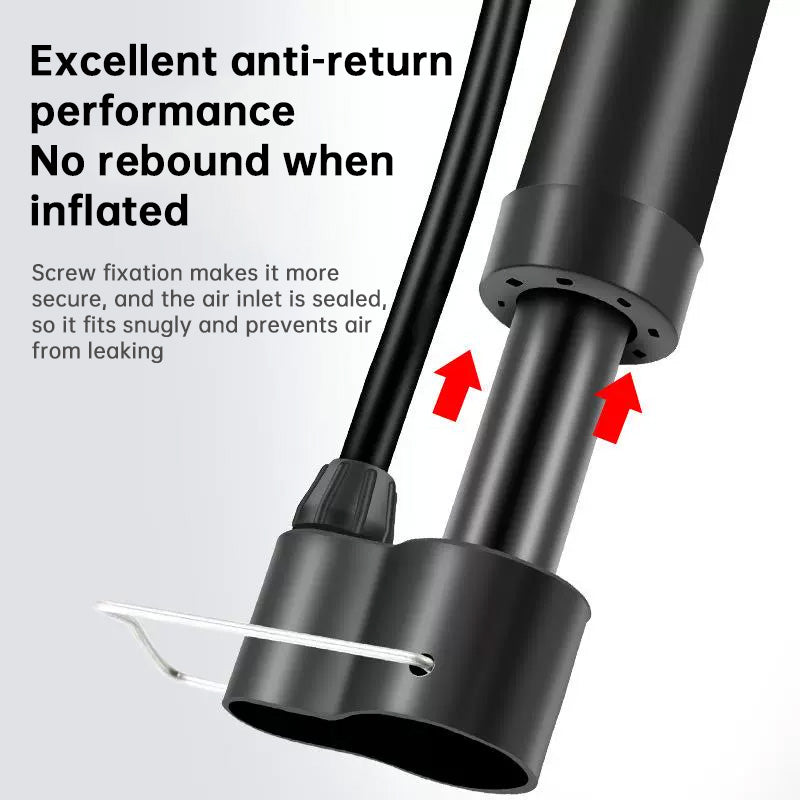 Portable Bike Pump - 80PSI Manual Inflator for Road & Mountain Bikes (Schrader Valve)