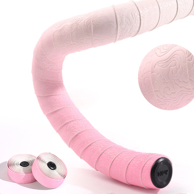 Road Bike Handlebar Tape: Double-Pinyin Cloud Pattern, Gradient Color, Comfortable, Shock - Absorbing, Breathable