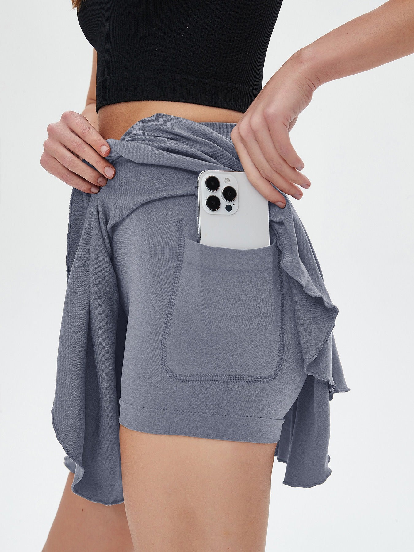 Elastic Tennis Skirt w/ Pockets fitness, sports, & yoga skirt