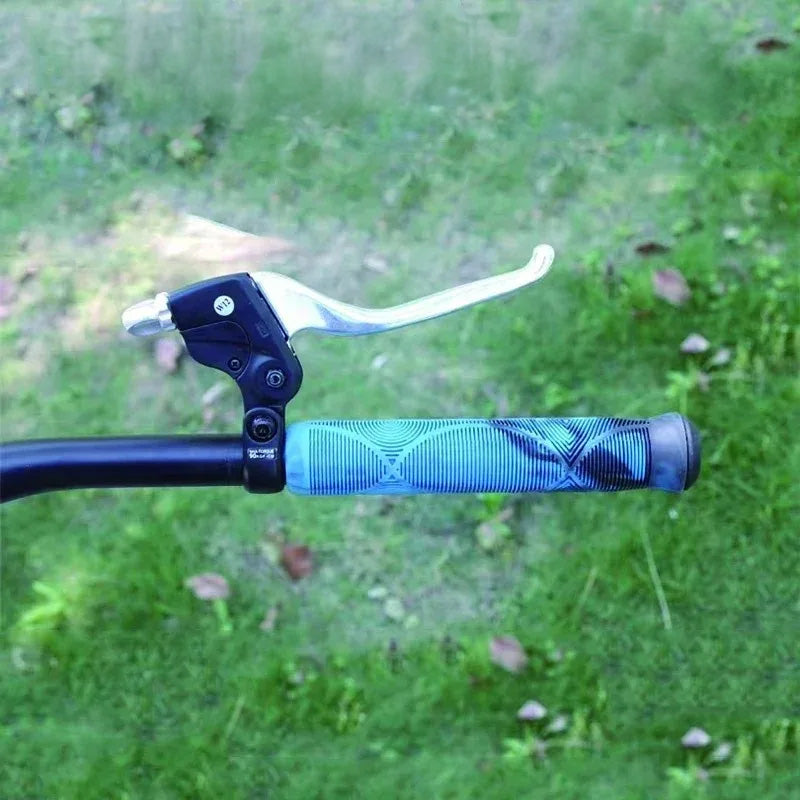 Soft Rubber Bike Handlebar Grips - 165MM for Bikes, Scooters & MTB with Colored Plugs